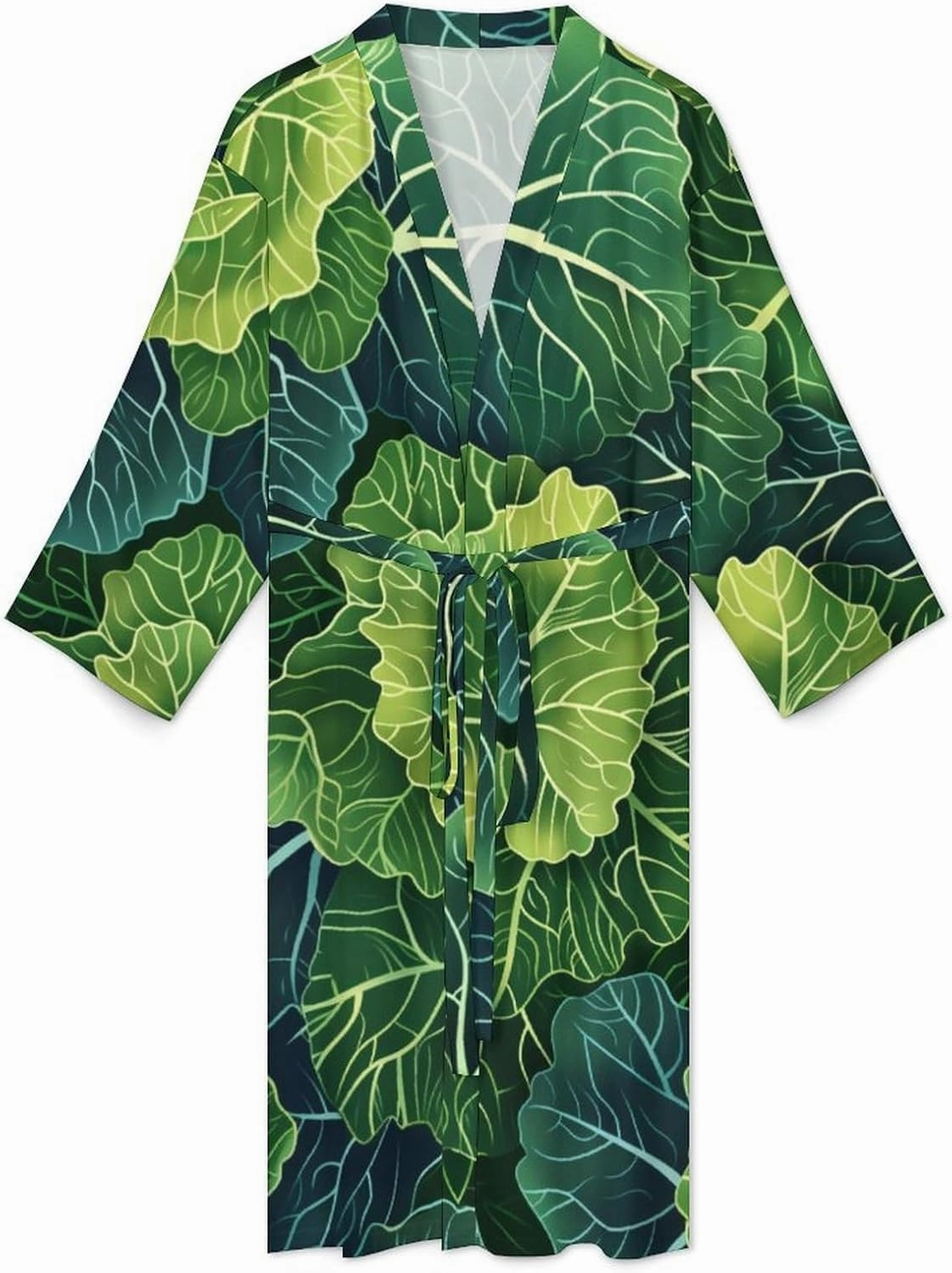 Fresh Green Cabbage Bathrobe Spa Robe Unisex Robes Sleepwear Loungewear Lightweight