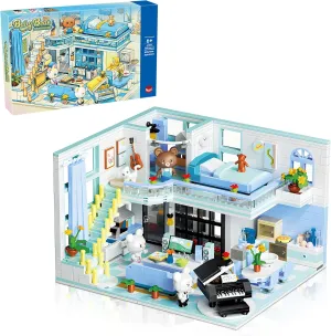 Friends House Building Block Set, Bear Room Small Brick Model, Creative Construction Mini Building Block Toy, Hobbies Christmas Birthday Gift for Teens Children Kids Boys Girls 8  1165 PCS