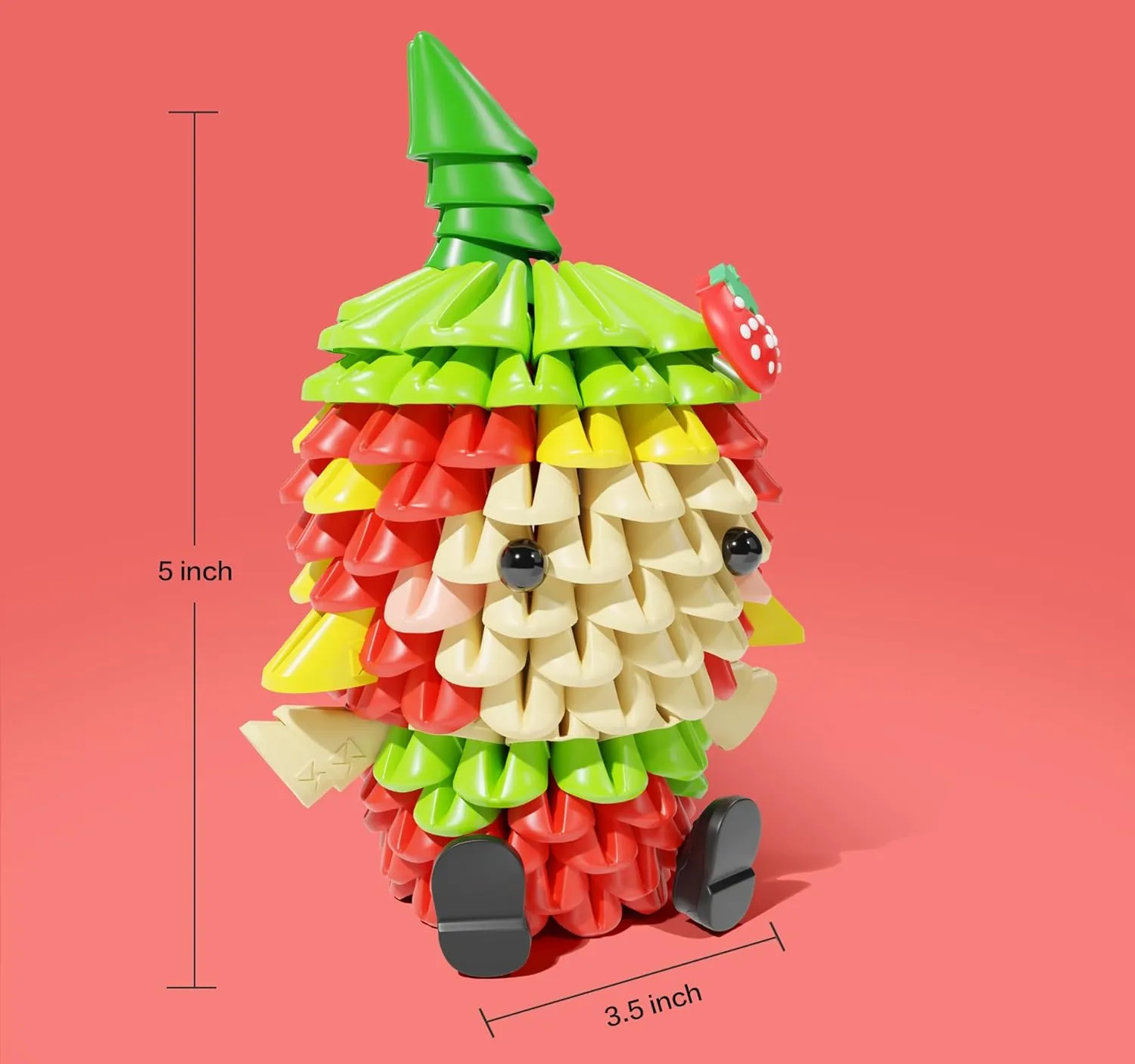 Fruity Friends- Soft Building Blocks, Cute 3D Fruit Figures kit Soft Assembling Building Toys Pressure-Relief Toy STEM Toys Creative Toys Interlocking Block Sets (1405-Strawberry Girl)