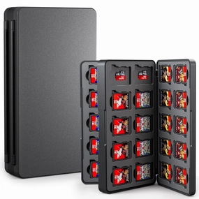 FUNDIARY Black Game Card Case of Switch 2, Durable Game Holder Cartridge Case Compatible with 40 Switch Games & Micro SD Cards, Slim Portable Compact Storage Box with Magenic Closure Design