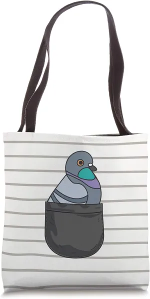 Funny Pet Pigeon In Pocket Mom Dad Gift Tote Bag