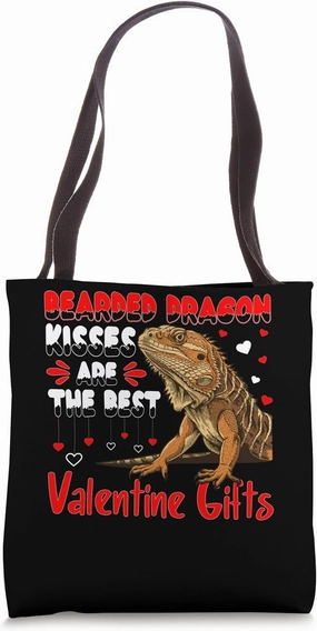 Funny Bearded Dragon Valentine - Love My Lizard Valentine Tote Bag