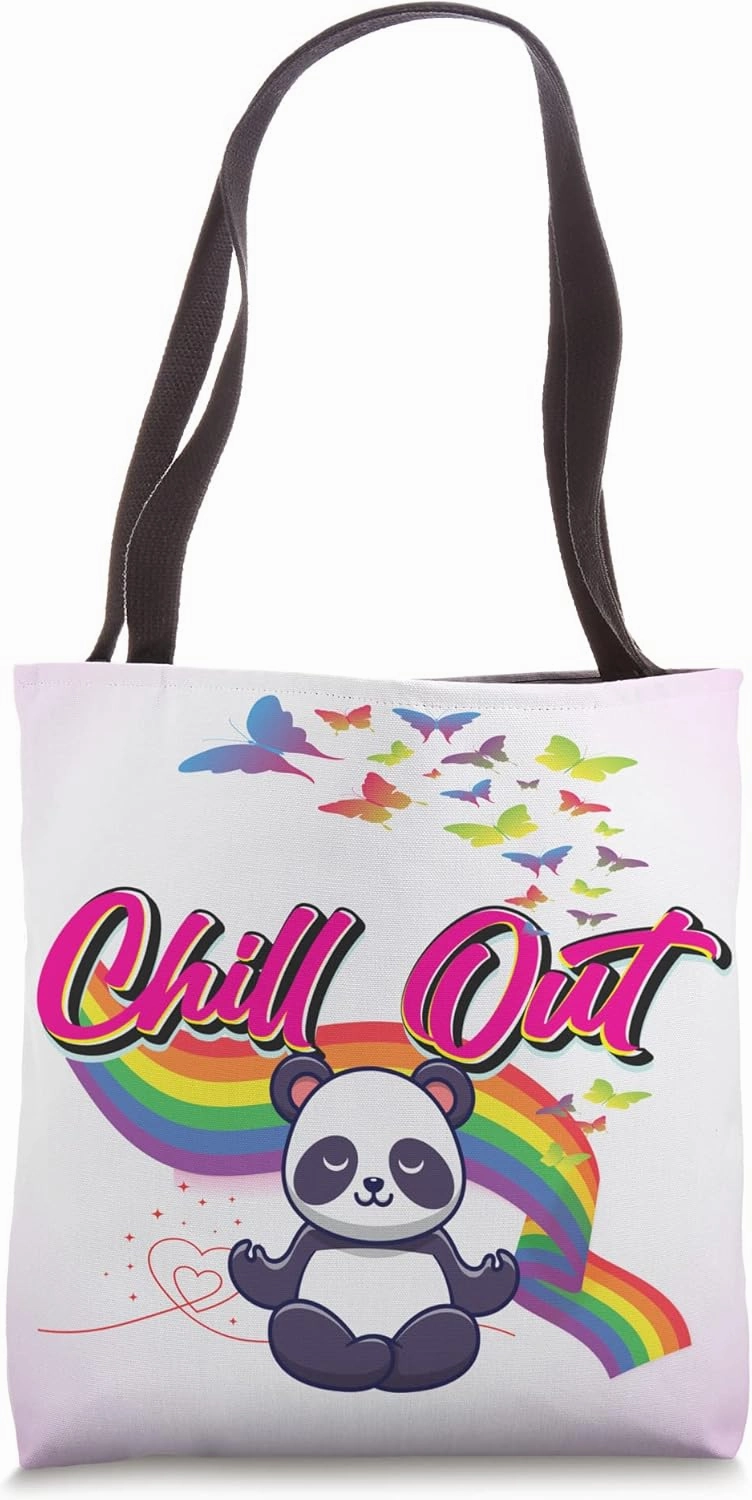 Funny Chill Out Cute Panda Meditate Meditation Graphic Gifts Tote Bag