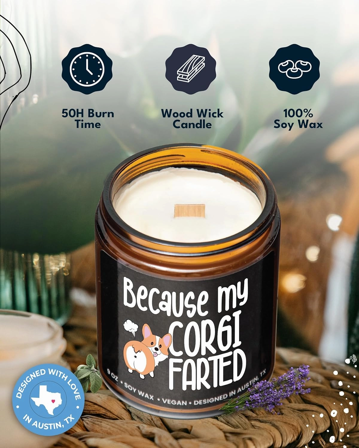 Funny Corgi Candle, Best Corgi Gifts for Pet Lovers Women & Men, Unique Pet-Themed Gifts for Him and Her, Cute Dog Lovers Gift for Girls, Ideal Presents for Birthday, Christmas, Gift-Ready