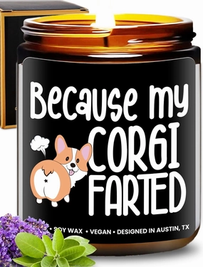 Funny Corgi Candle, Best Corgi Gifts for Pet Lovers Women & Men, Unique Pet-Themed Gifts for Him and Her, Cute Dog Lovers Gift for Girls, Ideal Presents for Birthday, Christmas, Gift-Ready