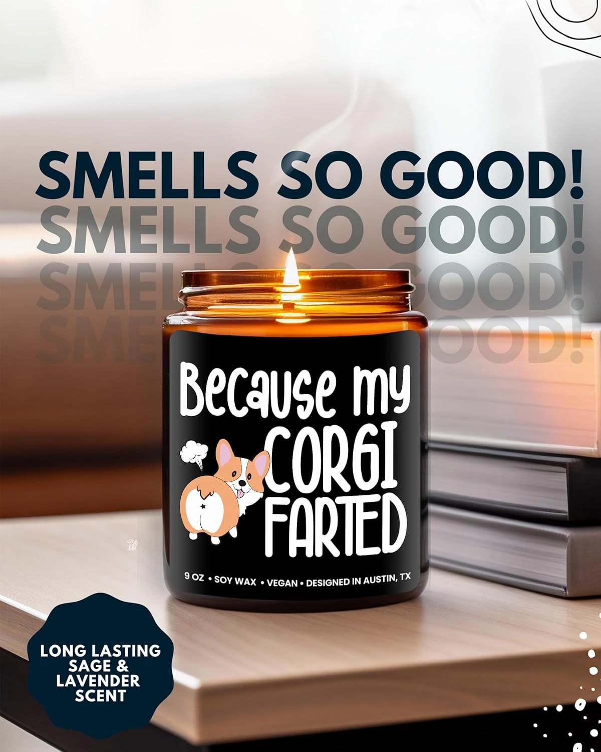 Funny Corgi Candle, Best Corgi Gifts for Pet Lovers Women & Men, Unique Pet-Themed Gifts for Him and Her, Cute Dog Lovers Gift for Girls, Ideal Presents for Birthday, Christmas, Gift-Ready