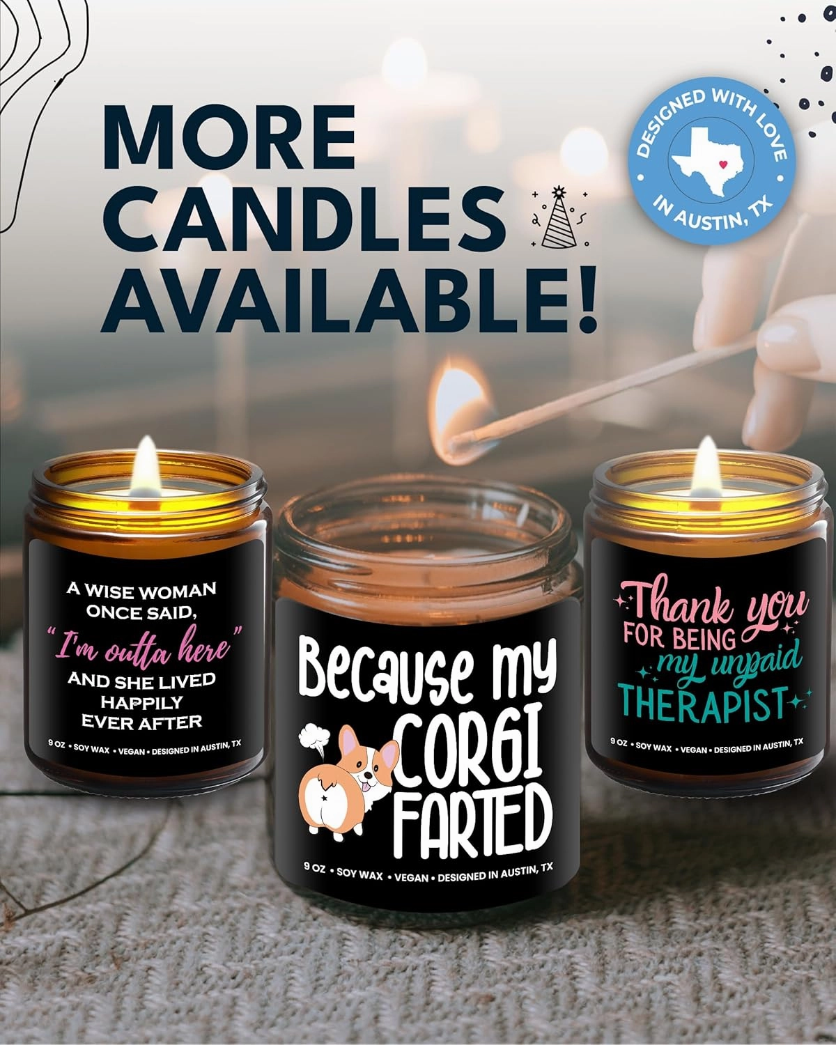 Funny Corgi Candle, Best Corgi Gifts for Pet Lovers Women & Men, Unique Pet-Themed Gifts for Him and Her, Cute Dog Lovers Gift for Girls, Ideal Presents for Birthday, Christmas, Gift-Ready