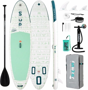 FunWater SUP Inflatable Stand Up Paddle Board 10'6×33"×6" Ultra-Light Inflatable Paddleboard with ISUP Accessories,Fins,Adjustable Paddle, Pump,Backpack, Leash