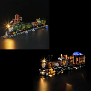 Funwhole Wild West Freight Train and Steampunk Ore Train Lighting Building-Bricks Set