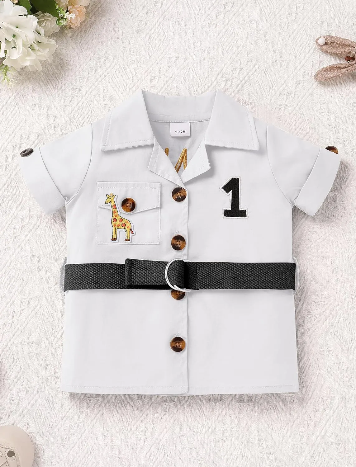 FYMNSI Baby Boy Wild Animal Jungle Safari Shirt Shorts Sets 5PCS Toddler Zoo Keeper First Birthday Outfit Cake Smash Clothes