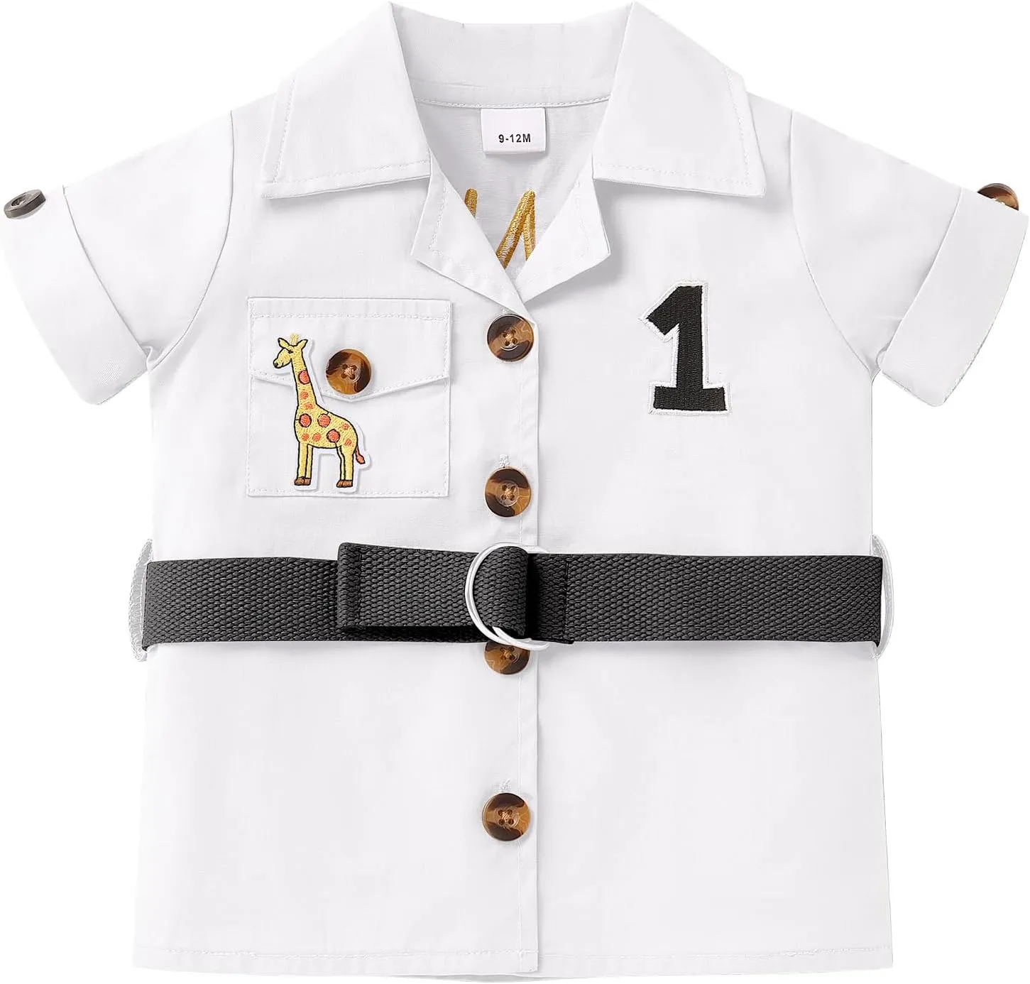 FYMNSI Baby Boy Wild Animal Jungle Safari Shirt Shorts Sets 5PCS Toddler Zoo Keeper First Birthday Outfit Cake Smash Clothes