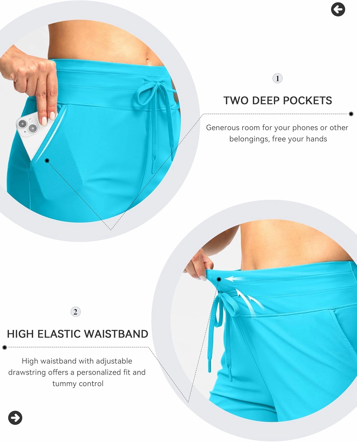 G Gradual Women's 7" High Waisted Swim Board Shorts with Pockets Quick Dry Beach Swimming Shorts for Women with Liner