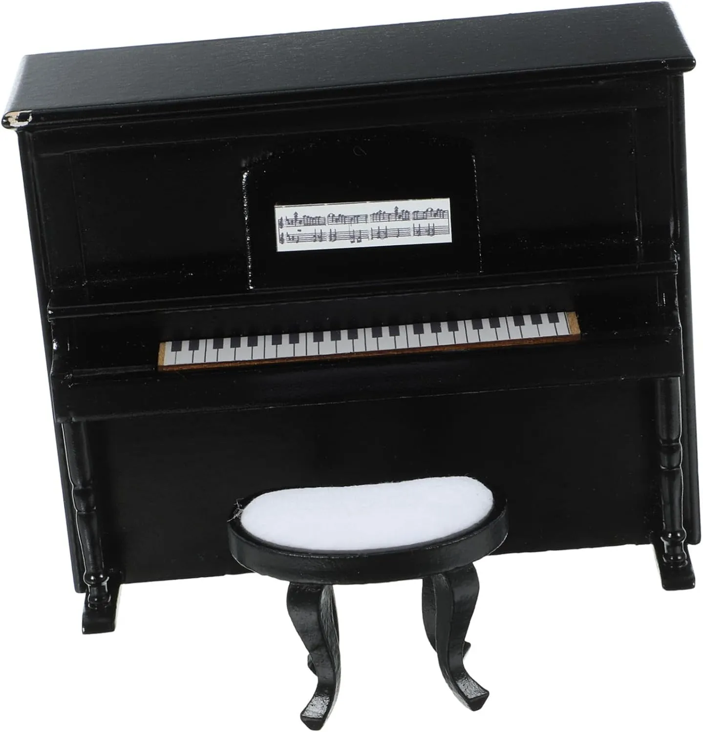 GALPADA 1 Set Miniature Piano and Stool for Dollhouse Upright Piano Model with Stool Mini House Furniture and Accessory for DIY Micro Landscapes and Creative Decor