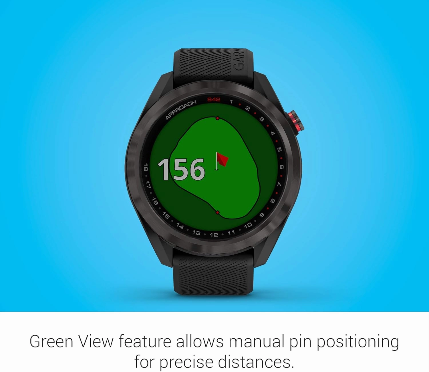 Garmin Approach S42, GPS Golf Smartwatch, Lightweight with 1.2" Touchscreen, 42k  Preloaded Courses, Gunmetal Ceramic Bezel and Black Silicone Band, 010-02572-10 (Renewed)