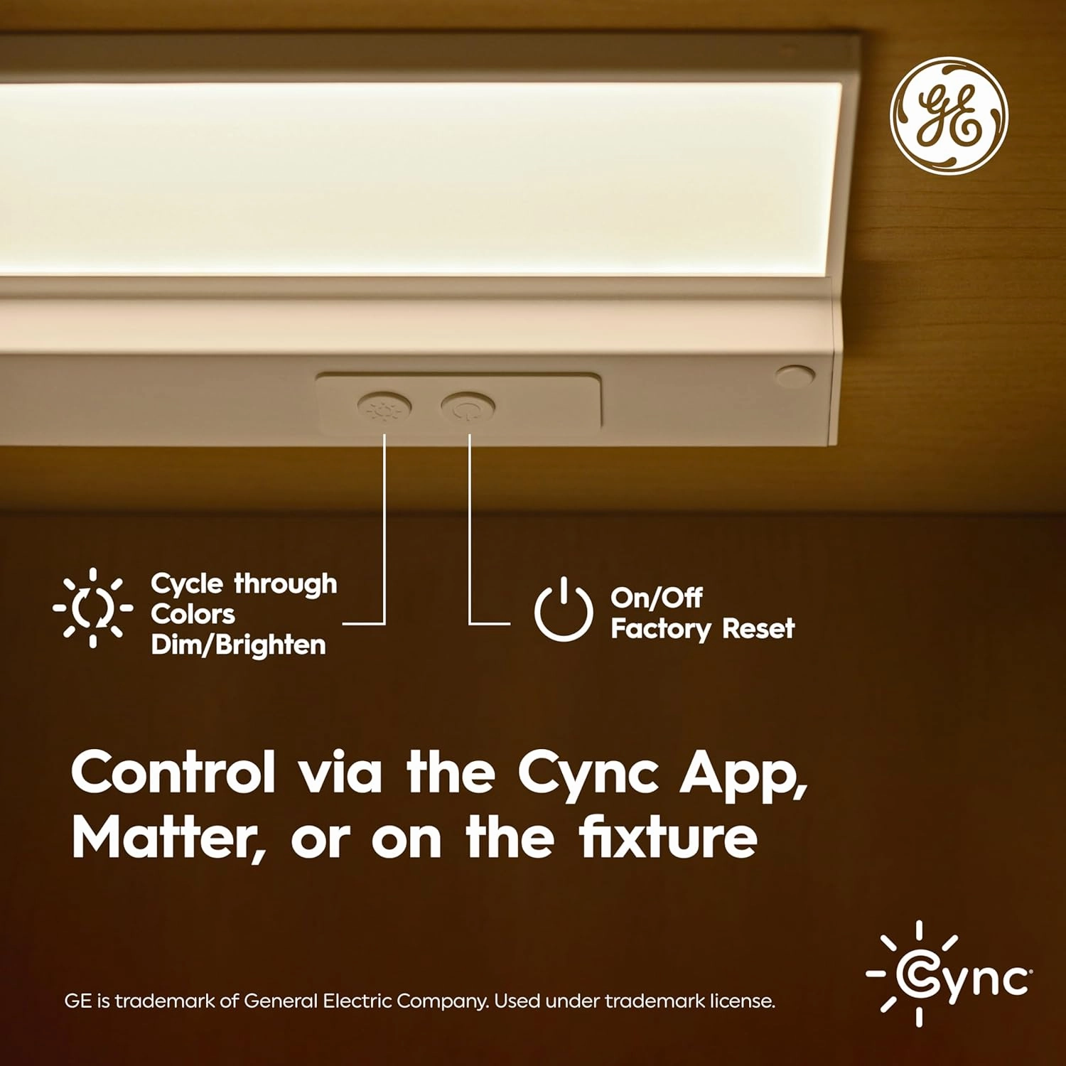 GE Cync Reveal HD  Smart Undercabinet Light Fixture, 24-in Bar, Color Changing, Wi-Fi, Alexa, Google Home Compatible, Kitchen, White, 1500 Lumen