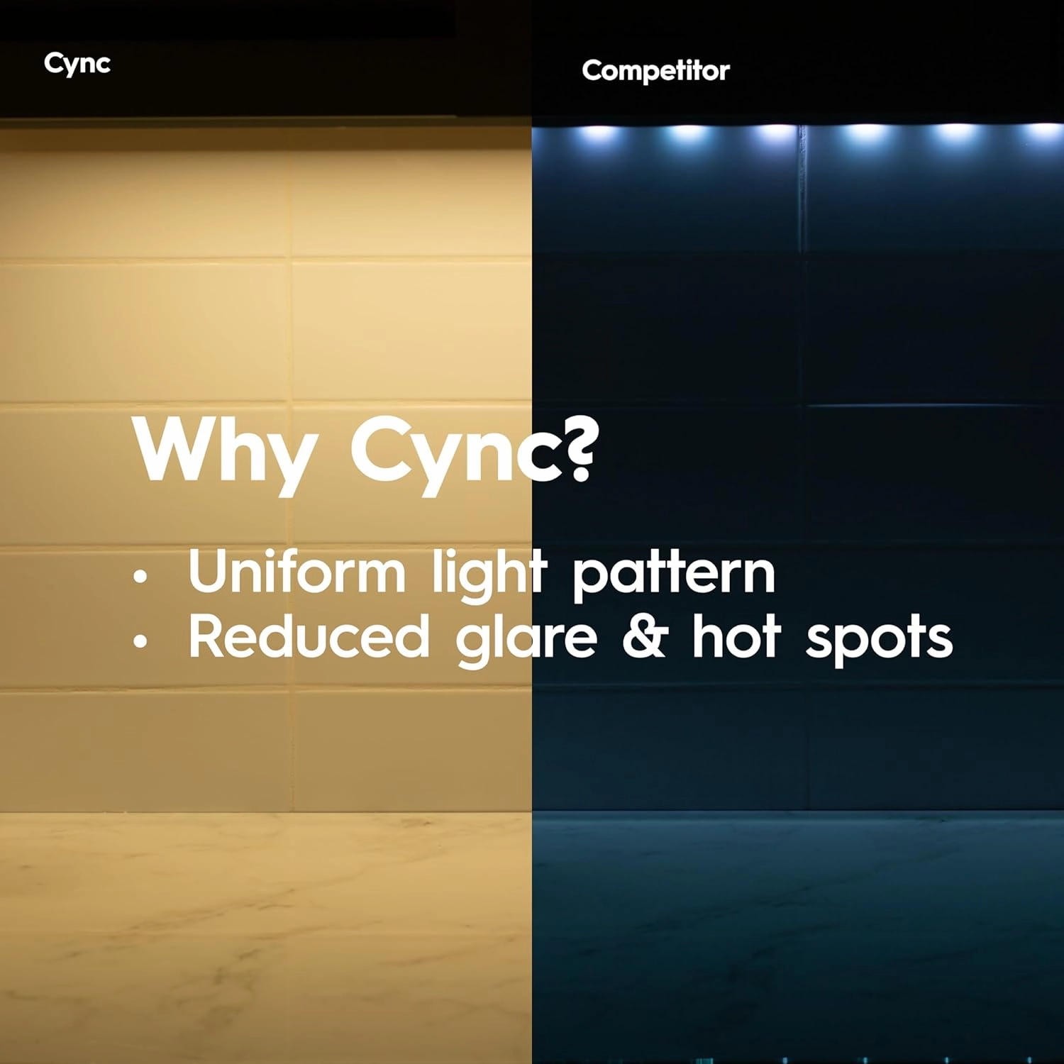 GE Cync Reveal HD  Smart Undercabinet Light Fixture, Color Changing, 12-in Bar