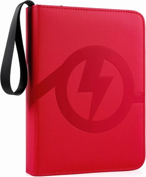 GEAoffice Premium Trading Card Binder 4 Pocket, PU Cover Collection Binder for 400 Cards, Sturdy Sports Holder for Standard Size, Album for MTG, TCG, Game & Sports Cards, Red