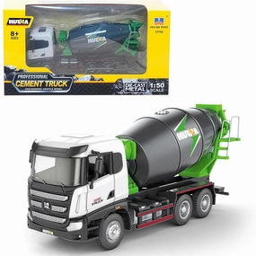 Gemini&Genius Cement Truck Toy for Kids, Construction Vehicle Heavy Duty Cement Mixer Truck for Pretend Play, 1/50 Scale Diecast Alloy Vehicles Toy for Kids