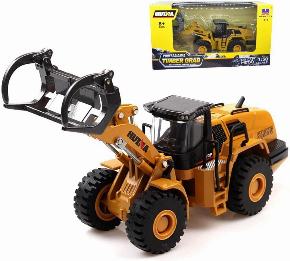 Gemini&Genius Construction Vehicle Toys Timber Grab Truck Heavy Metal 1/50 Scale Wooden/Building Materials Grab Vehicle, Feller Buncher Alloy Model Toy, Gift, Collection and Decoration for Kids