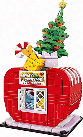 General Jim's Christmas Apple House Fun and Colorful Shop 335 Piece Modular Building Blocks Brick Playset or Model or Decoration Comes with Light Kit Fun for Teens and Adults