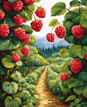 Generic A Raspberry Bush (3) - Van-Go Paint-by-Number Kit 40x50cm no frame