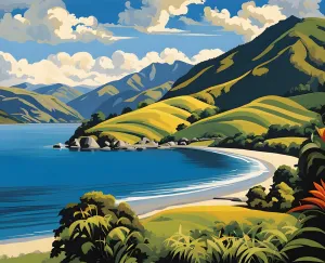 Generic New Zealand Collection PD (22) - Cable Bay, Nelson - Van-Go Paint-by-Number Kit 50x65cm no Frame