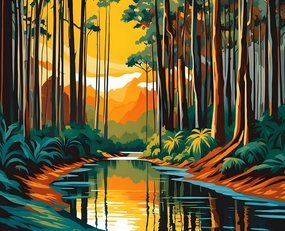 Generic Costa Rica Collection PD (9) - Rincón de la Vieja National Park - Van-Go Paint-by-Number Kit 50x65cm DIY Frame