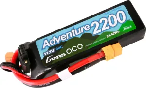 Gens ace G-Tech Adventure 2200mAh 11.1V 60C 3S Lipo Battery with XT60 Plug