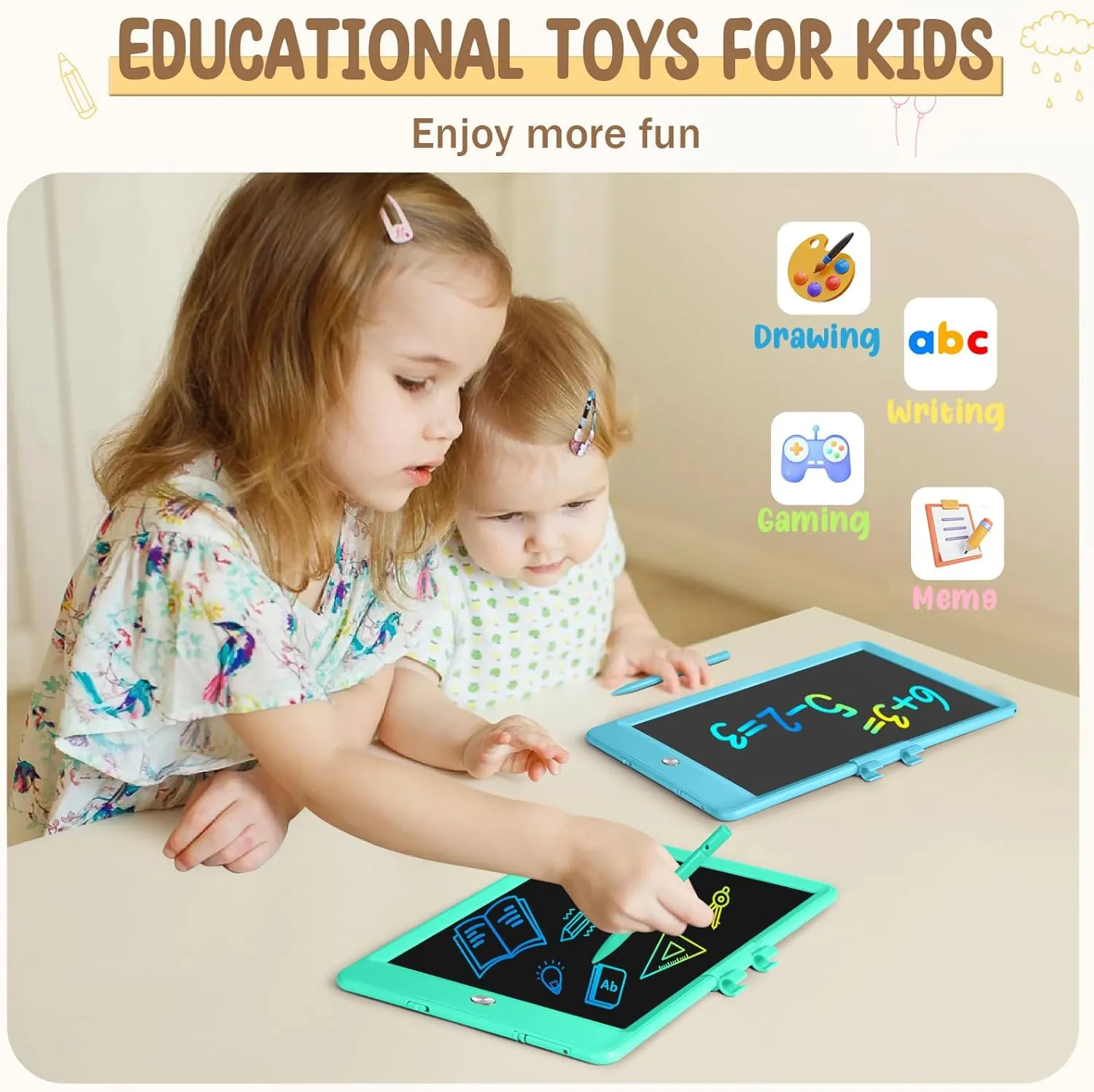 Girls Toys Gifts, LCD Writing Tablet Doodle Board, Reusable Drawing Pad Drawing Tablet Kids, Birthday for 3 4 5 6 7 8 Year Old Girls Boys, Stocking Stuffers for Kids…