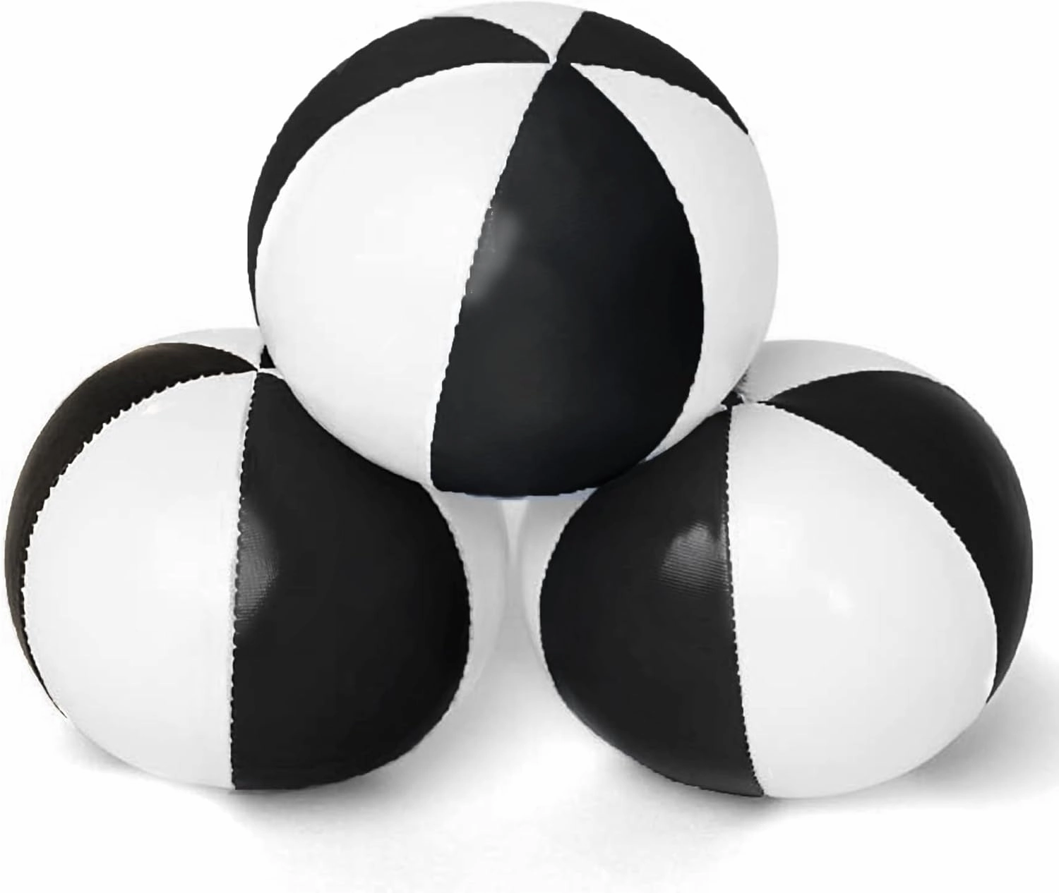 GloFX Juggling Balls [Pack of 3] for Beginners to Advanced Jugglers - No Bounce Design - Durable Weighted Juggle Ball Kit - 2 Layer Construction - Soft and Easy Juggling Kit - Black & White
