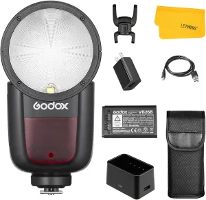 Godox V1 V1-C V1C Round Head Camera Flash for Canon,2.4G TTL Flash Speedlite HSS 1/8000s, Rechargable Li-ion Battery, 480 Full Power Shots, External Flash for Canon Camera