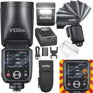 GODOX V100 N Godox Flash for Nikon – Touchscreen Control 100W TTL Camera Flash 【GODOX V1 for Nikon 】 Upgraded 70 Full Power Consecutive Flashes Camera Flash