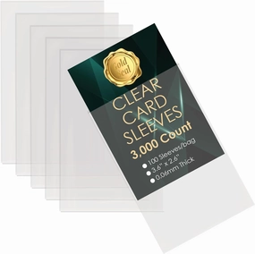 GOLD SEAL 3,000 Pcs Soft Trading Card Sleeves, Top Loading Clear Pockets for 2.5" x 3.5" Cards, Archival Safe, Premium Thickness 0.6mm Non-PVC Material (30 Packs of 100 Sleeves)