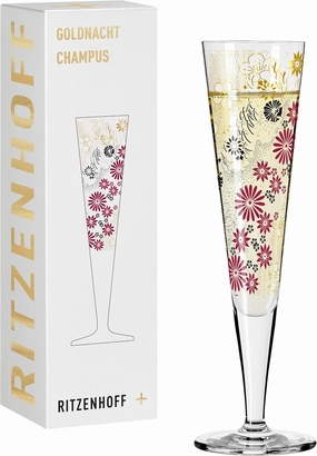 Goldnacht No. 24 1071024 Champagne Glass 200 ml Elegant Designer Piece with Real Gold Made in Germany