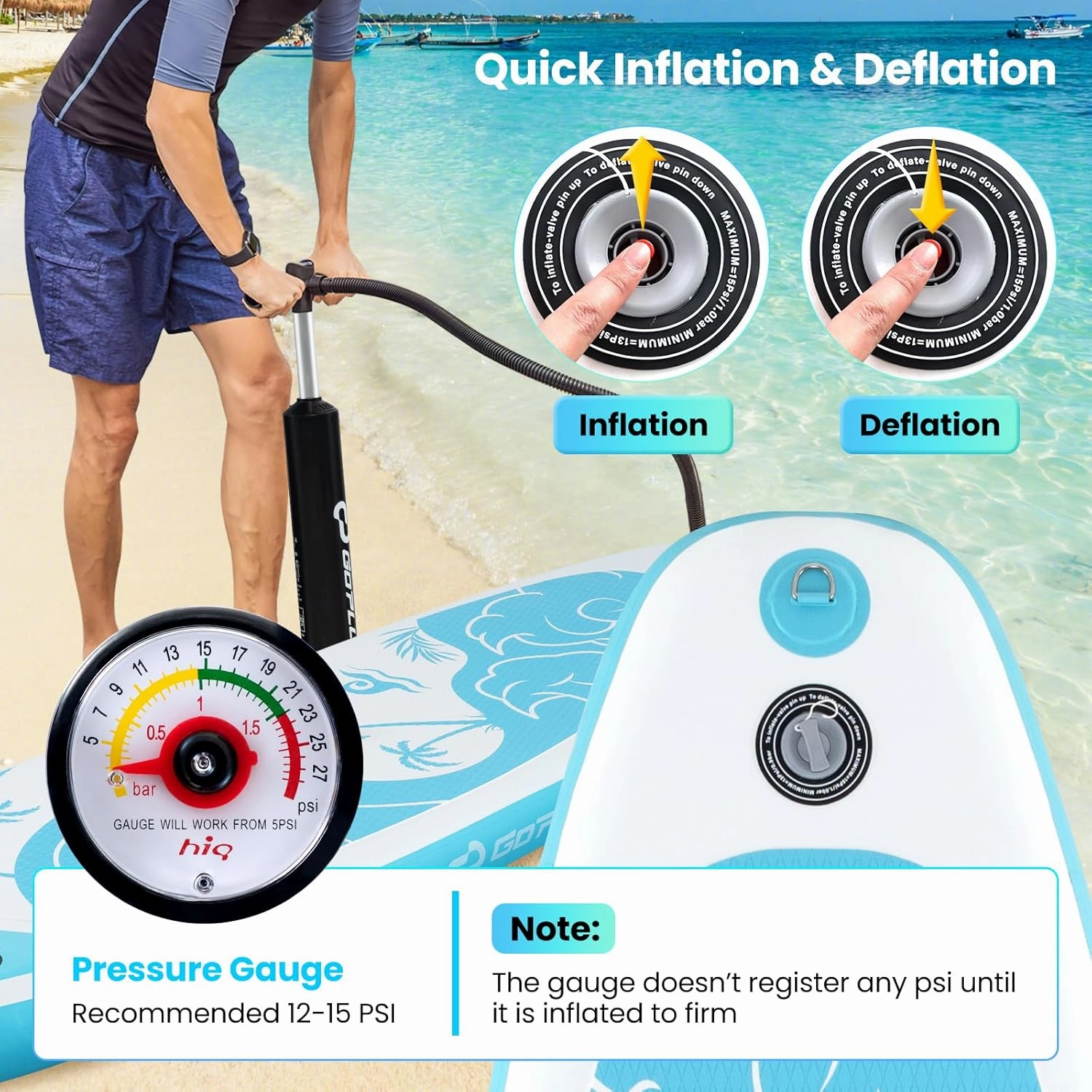 Goplus Inflatable Stand Up Paddle Board, 10FT/10.5FT/11FT SUP with Accessory Pack, Adjustable Paddle, Carry Bag, Fin, Hand Pump, Leash, Repair Kit