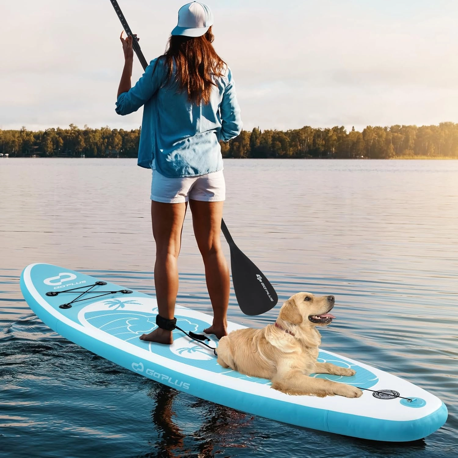 Goplus Inflatable Stand Up Paddle Board, 10FT/10.5FT/11FT SUP with Accessory Pack, Adjustable Paddle, Carry Bag, Fin, Hand Pump, Leash, Repair Kit