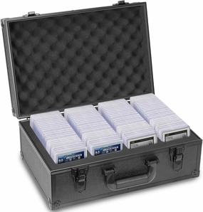 Graded Card Storage Box, 4-Row Graded Card Case Holds 140  Slabs, PSA Slab Case for Top Loaders, Trading Card Storage Compatible with PSA/BGS/HGA/CSG