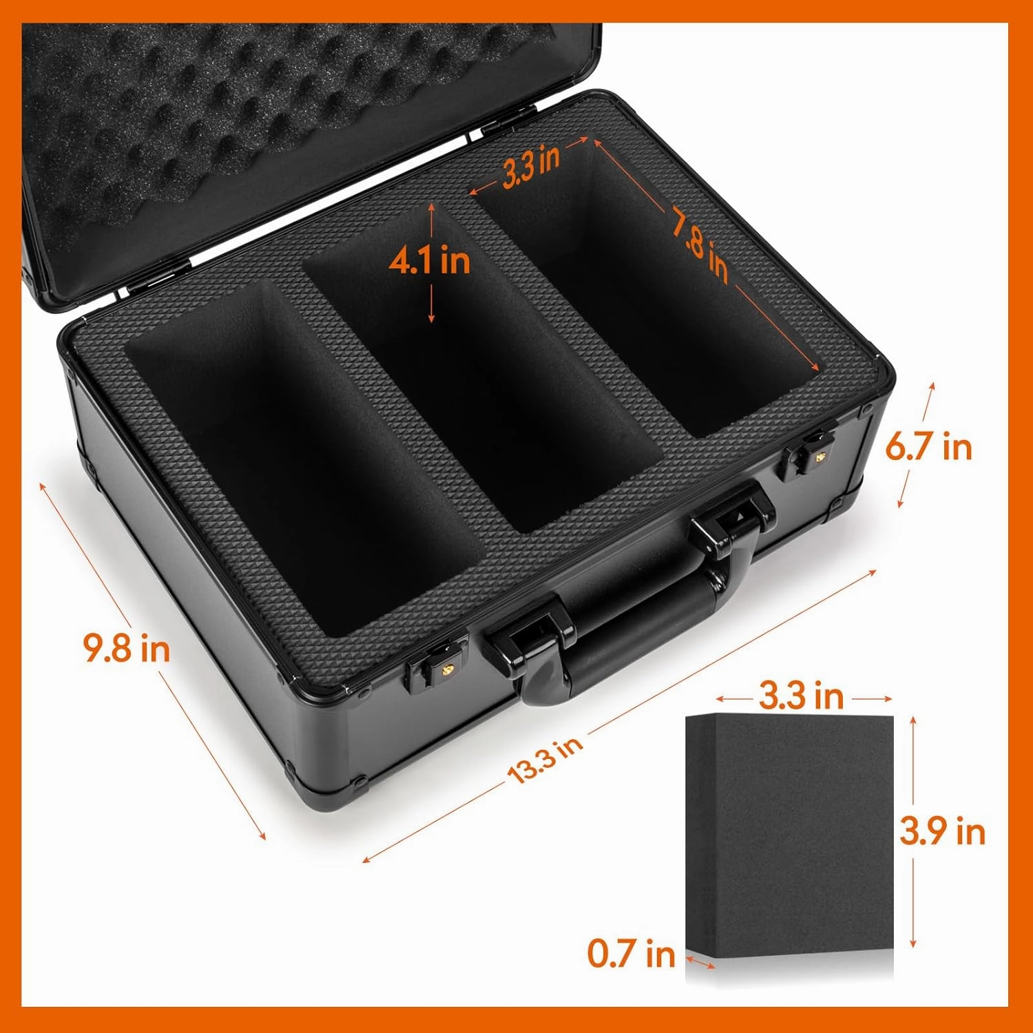 Graded Card Storage Box, Top Loader Trading Card Case for PSA BGS Graded Cards, Sports Slab Hard Card Case Holder for Sports Card/Game Cards/Top Loaders/One Touch - 3 Row