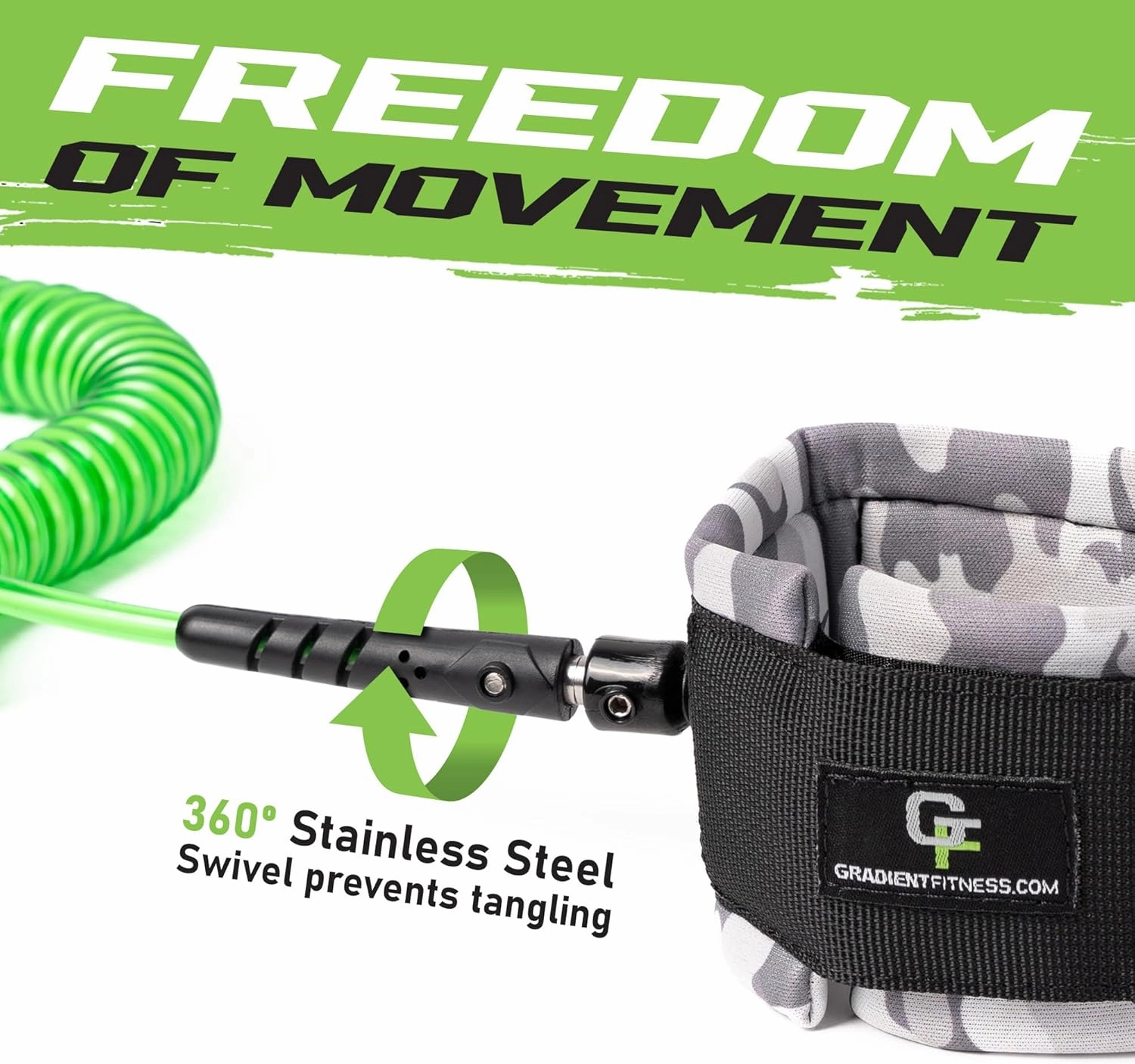Gradient Fitness Ankle Surfboard Leash, Leash for Boogie Boards, Paddle board (SUP) & Surf boards