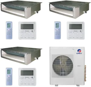 Gree 42,000 BTU Multi21  Tri-Zone Concealed Duct Mini Split Air Conditioner Heat Pump 208/230V SEER 21 (9-12-12)
