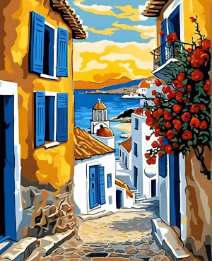 Greece Collection PD (10) - Mikonos - Van-Go Paint-by-Number Kit 50x65cm no Frame