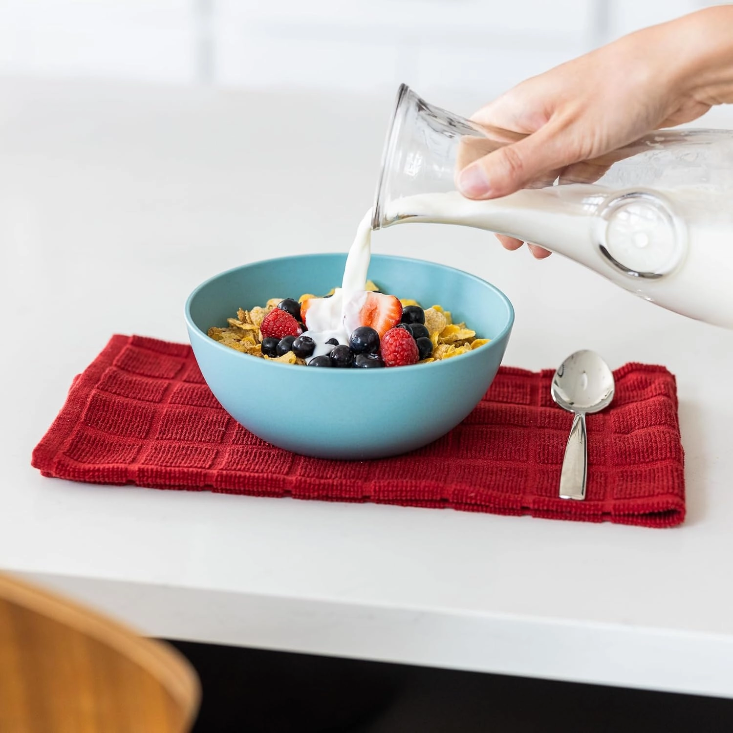 Grow Forward Premium Wheat Straw Bowls - 34oz Microwave Safe Plastic Cereal Bowls Set of 8 for Kitchen, Camping, RV, Dessert, Snack, Soup, Salad, Fruit - Reusable, Unbreakable & BPA Free - Tropical