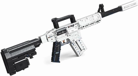 Gun Building Block, 1988 Pcs Manually Loaded Shooting Blaster Model Kit with Motors, Motorized Military M4A1 Carbine Weapon Building Kit Compatible with Major Brands