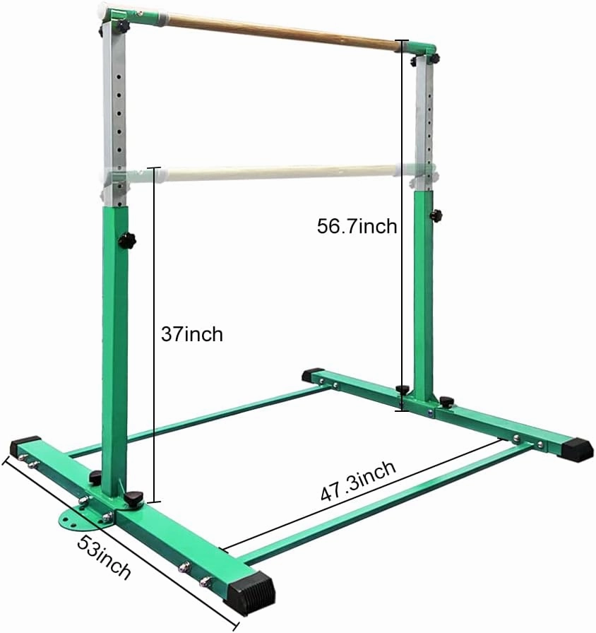 Gymnastic Kip Bar,Kids Girls Junior Ages 3-15,3' to 5' Adjustable Height,Home Gym Equipment,Home Training,1-4 Levels,260lbs Weight Capacity