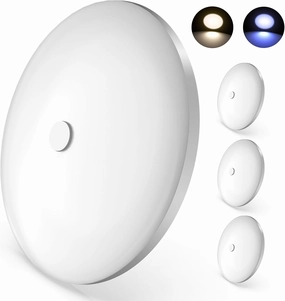 GZV RV Interior Lighting, RV LED Ceiling Puck Light, 4 Pack 4.5 Inch 12V, RV Boat Interior Lights, Dimmable Light for Camper Travel Trailer Motorhome(4000K with Nature Blue)