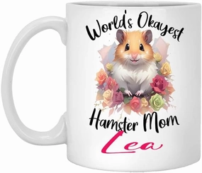 Hamster Mom Name Lea 11oz White Mug Cute Hamster Gift, Dwarf Hamster Lover, Funny Hamster Cup, Gift for Her, Pocket Pet 11 Oz White 573196
