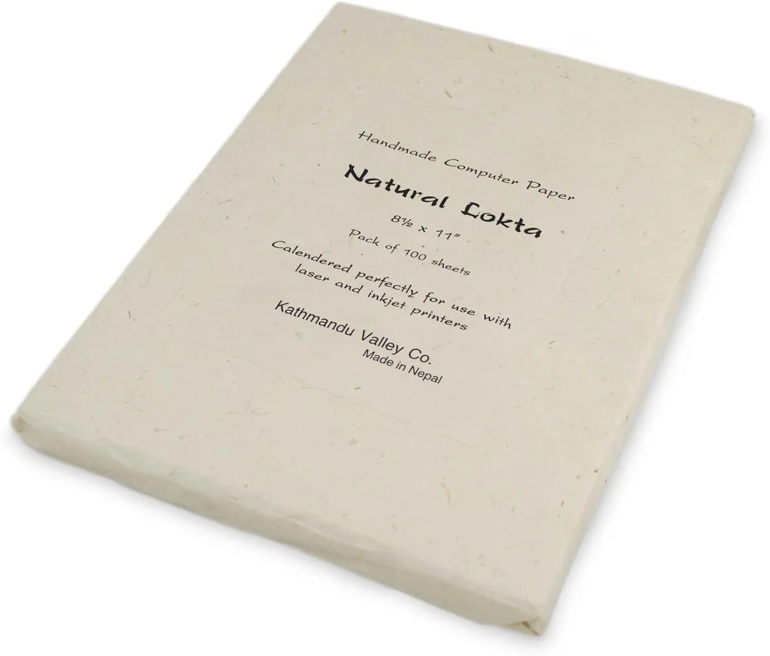 Handmade Lokta Vintage 8.5x11" Printer Paper for Laser and Inkjet Printing (100 Sheets, Natural)