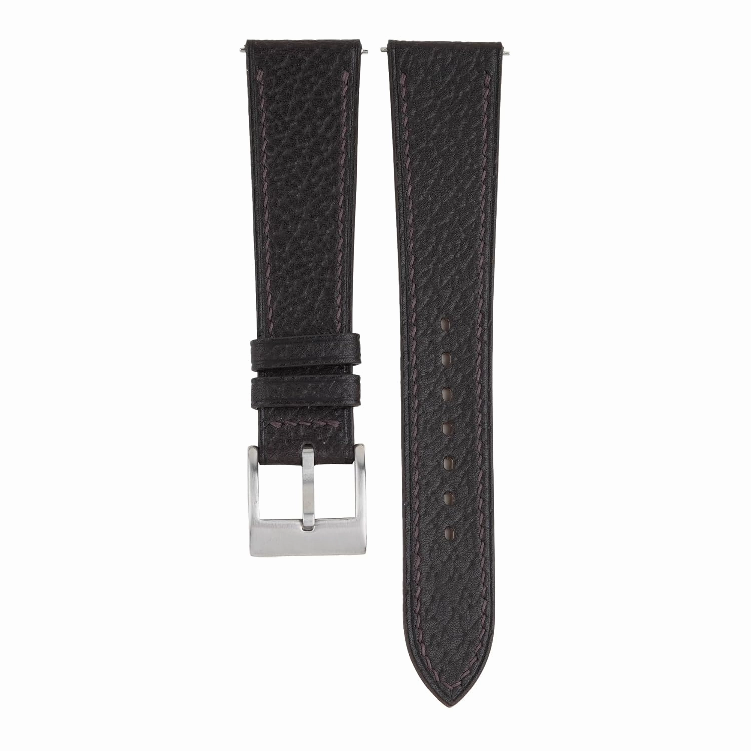Handmade Chocolate Peccary Leather Watch Strap, Quick Release Leather Watch Bands 16mm 18mm 19mm 20mm 22mm For Men And Women (Chocolate)