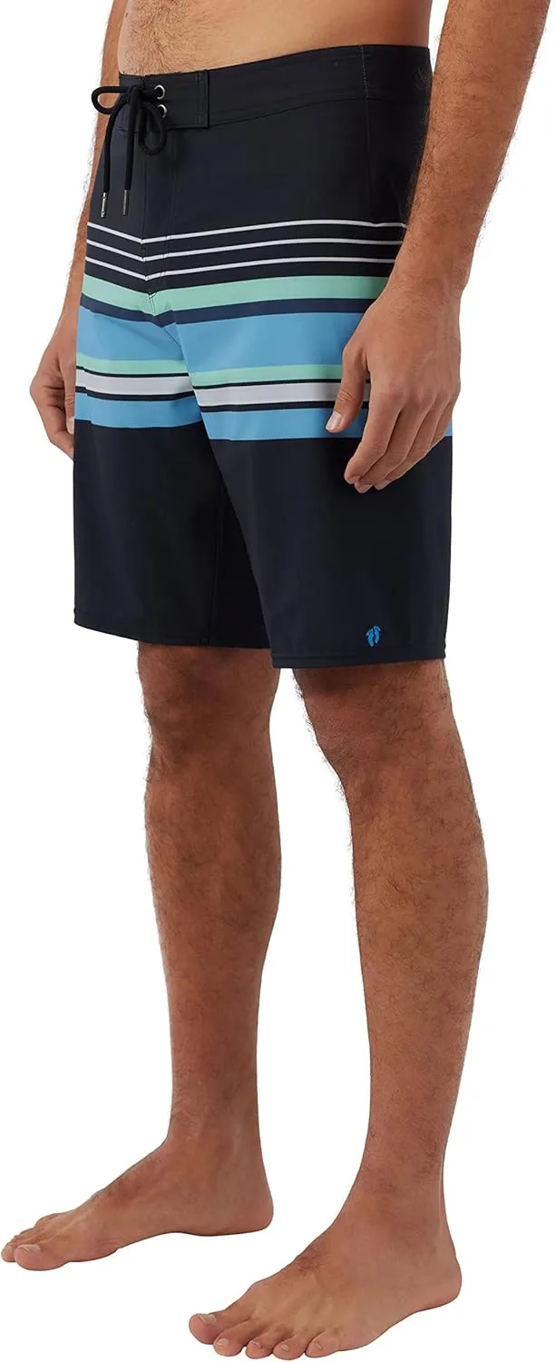 Hang Ten Mens 20 Inch Boardshorts - Men's Swim Trunks with Quick Dry Stretch Fabric and Pockets