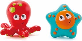 Hape Ocean Floor Squirters | Colorful Baby & Toddler Bath Toys, Colorful Baby & Toddler Bath Toys, Silicone and Non-Toxic Set, Water Spouting and Suction, Octopus & Starfish